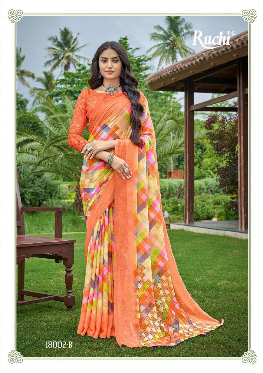 Ruchi Star Chiffon 83 Regular Wear Designer Wholesale Printed Chiffon Sarees